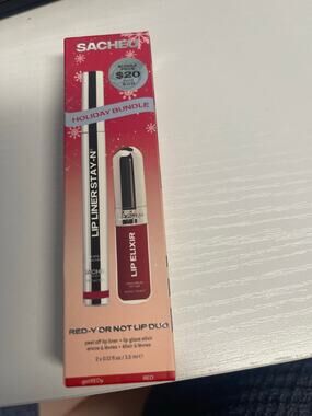 Sacheu Holiday Bundle Red-y or Not Lip Duo - RED- New In Box
